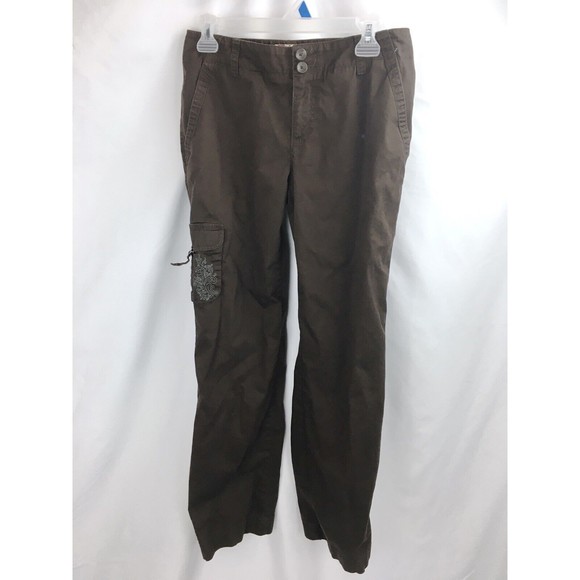 Title nine Pants - Title Nine 9 Women Size 4 Bown Pants‎ Embroidery Pockets Cotton